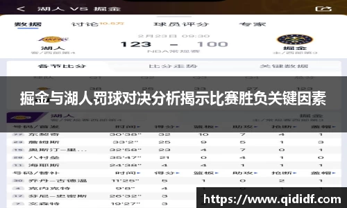掘金与湖人罚球对决分析揭示比赛胜负关键因素
